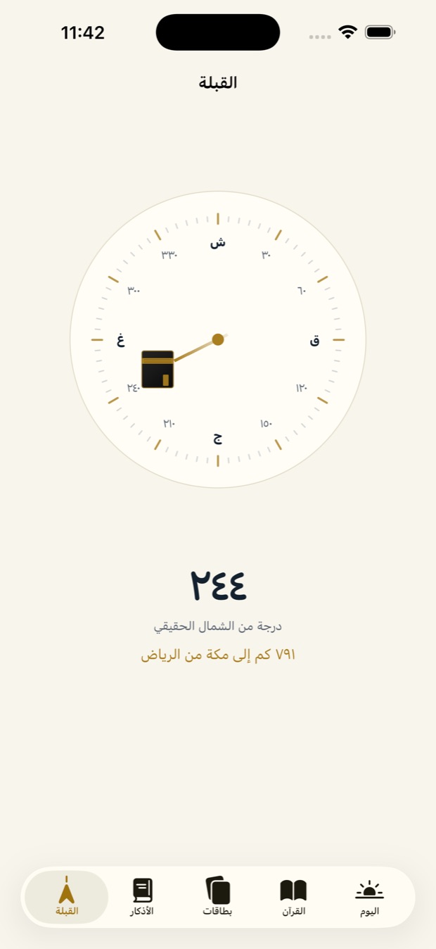 بوصلة القبلة في مشكاة